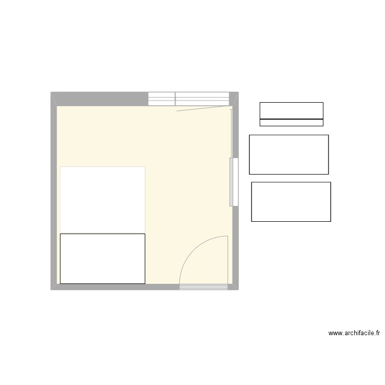 Habay-bureau -papi. Plan de 1 pièce et 11 m2