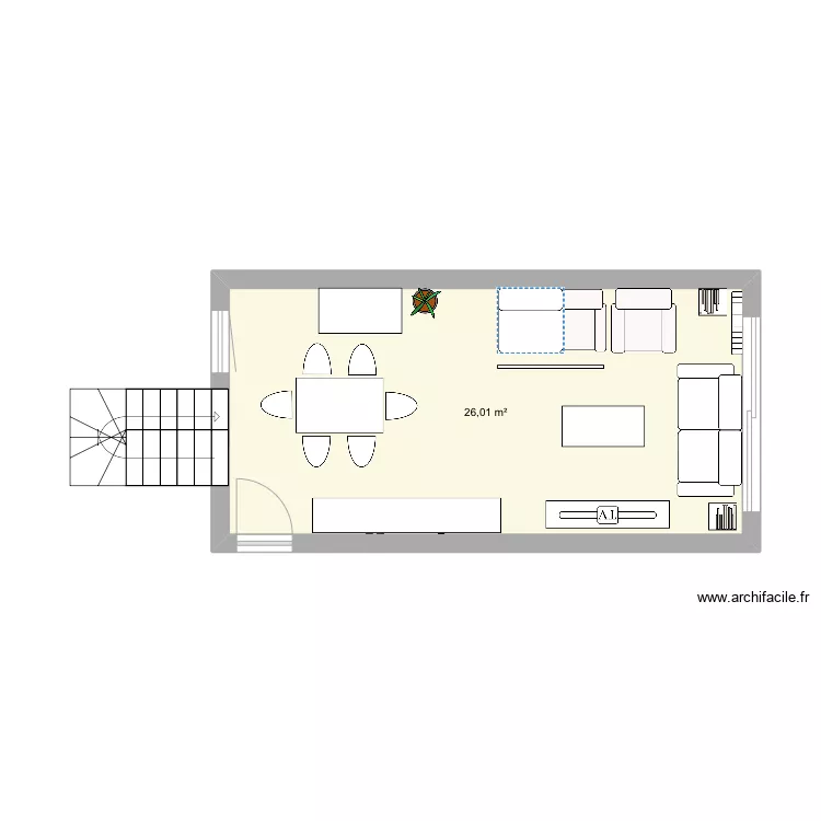 Salon parents. Plan de 