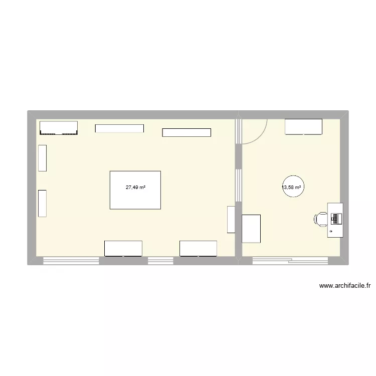 Plan question 1. Plan de 2  et 41 m²