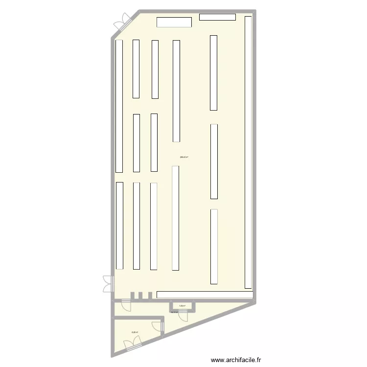 Magasin Kaz a Sandale. Plan de 