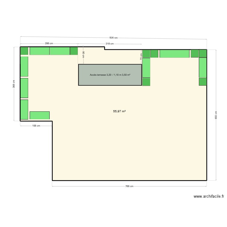 M. Jougla. Plan de 1 pièce et 56 m2