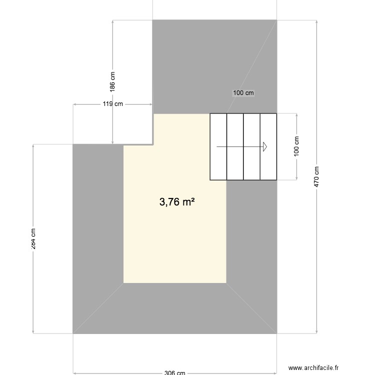 manta sala. Plan de 1 pièce et 4 m2