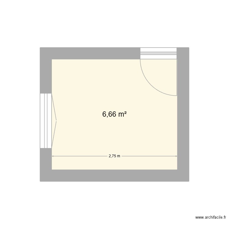 salle de bain haut. Plan de 1 pièce et 7 m2