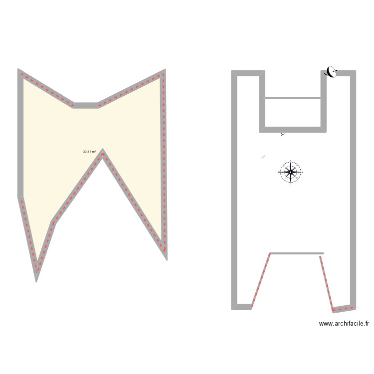 test NOOK. Plan de 1 pièce et 34 m2