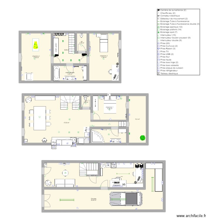 ludo sophie. Plan de 11 pièces et 190 m2
