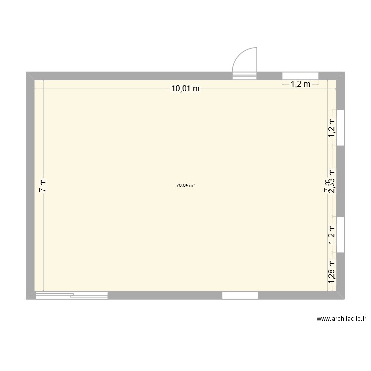 Maison V3. Plan de 1 pièce et 70 m2