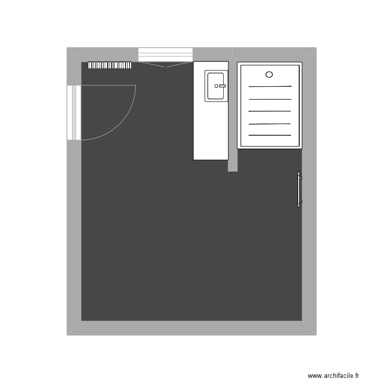 SDB LAURENT. Plan de 1 pièce et 19 m2