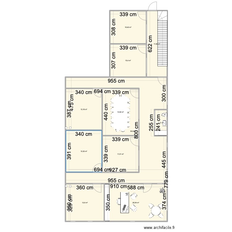 Plan bureau étage . Plan de 0 pièce et 0 m2