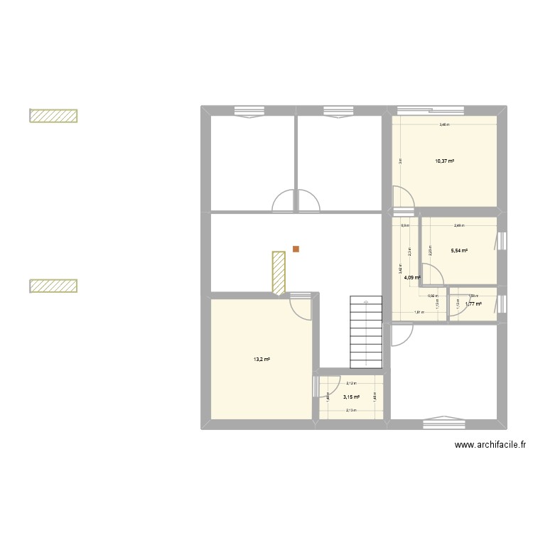 Maison Saint Jean ET1. Plan de 6 pièces et 38 m2