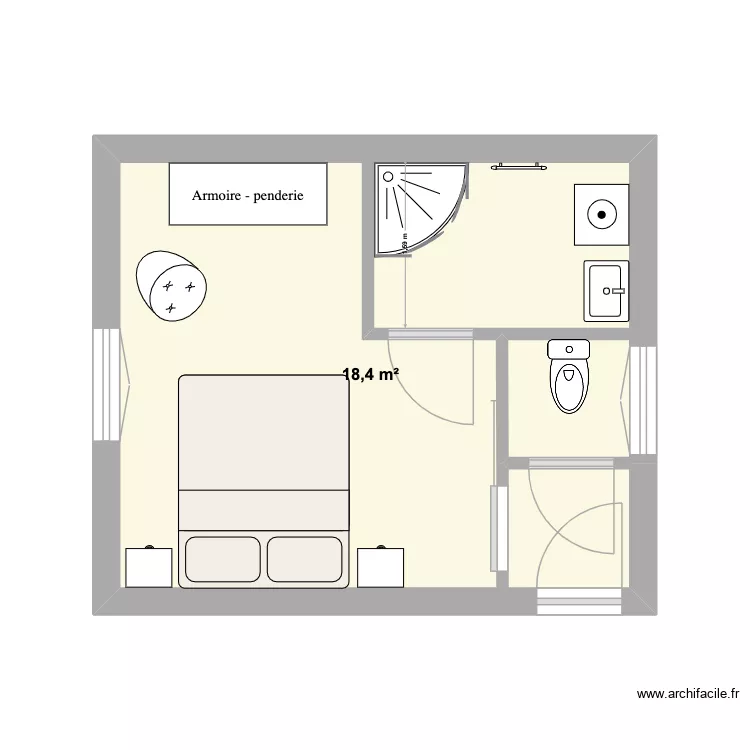 chambre Eric - corrigée. Plan de 1 Pièce et 18 m² chambre Eric - corrigée. Plan de 1 Pièce et 18 m²