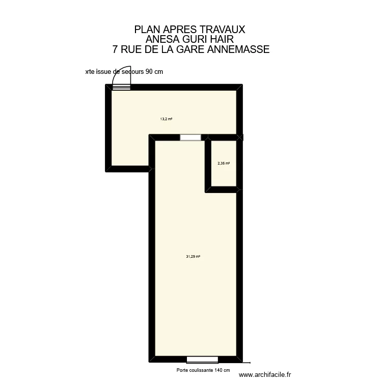 ANESA GURI HAIR APRES TRAVAUX. Plan de 