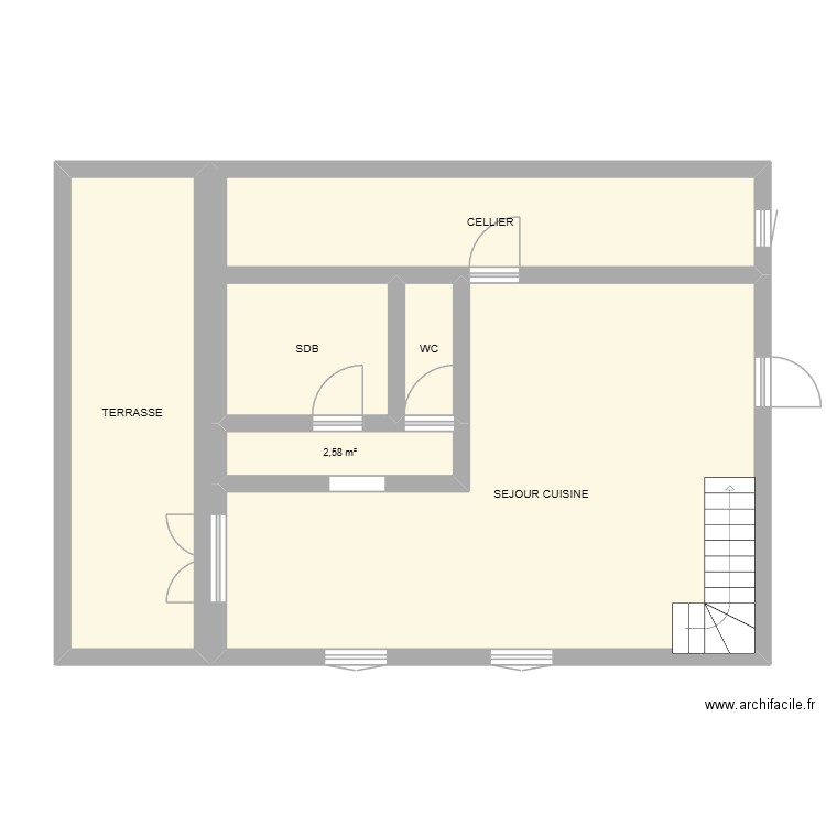 P07. Plan de 6 pièces et 73 m2