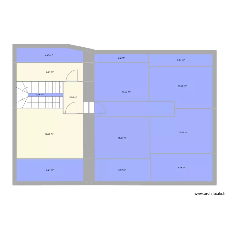 Jouan. Plan de 22  et 244 m²