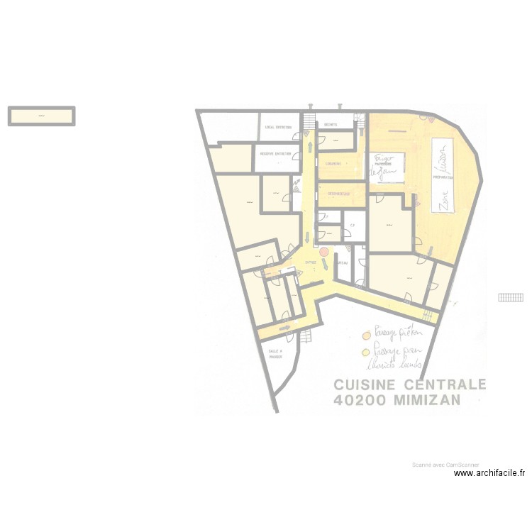 plan de la cuisine centrale de mimizan. Plan de 10 pièces et 191 m2