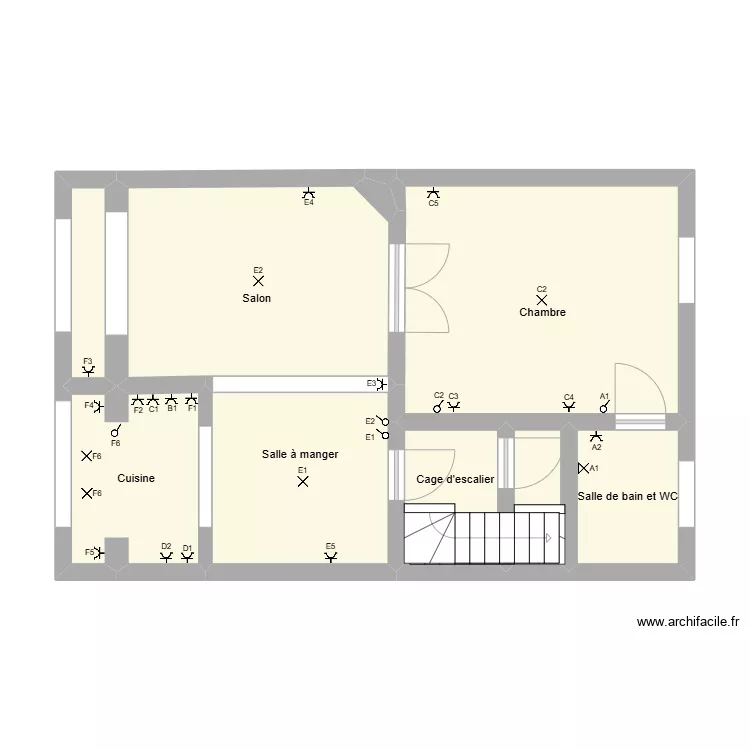 Uccle appartement deuxi&egrave;me &eacute;tages. Plan de 