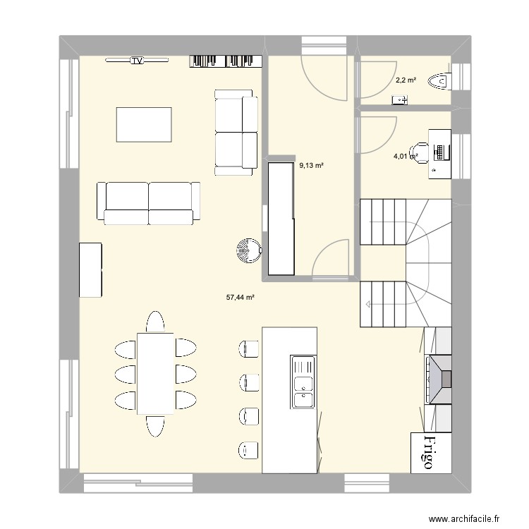rachamps eco. Plan de 4 pièces et 73 m2