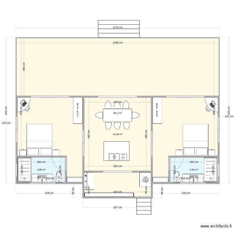 R & L - Tapa v3. Plan de 4 pièces et 147 m2