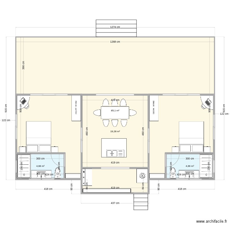 R & L - Tapa v3. Plan de 4 pièces et 147 m2