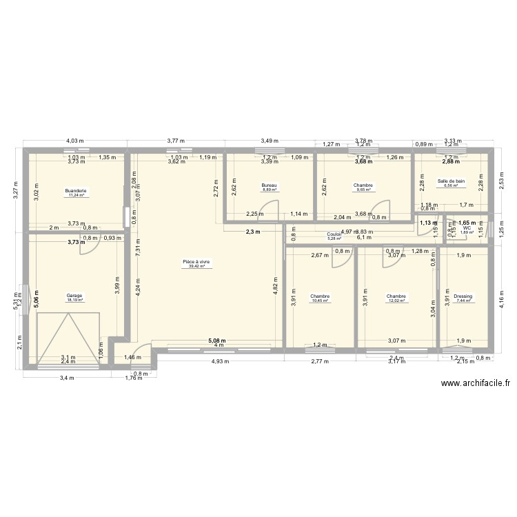Habita.. Plan de 11 pièces et 131 m2