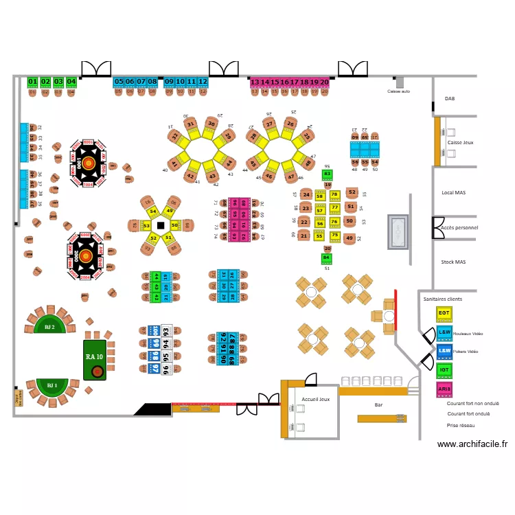 plan jeux Caysino 100 mas v30. Plan de 