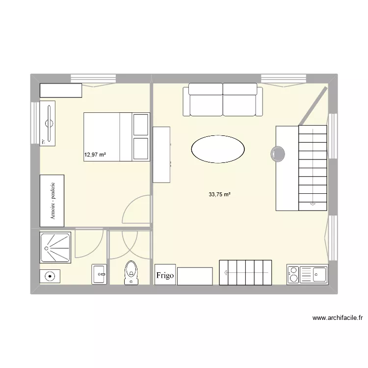 appart la palmyre v1. Plan de 2 et 47 m² appart la palmyre v1. Plan de 2 et 47 m²