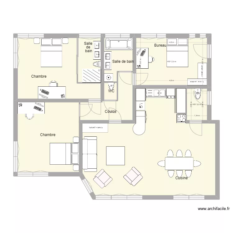 Maison pointe . Plan de 