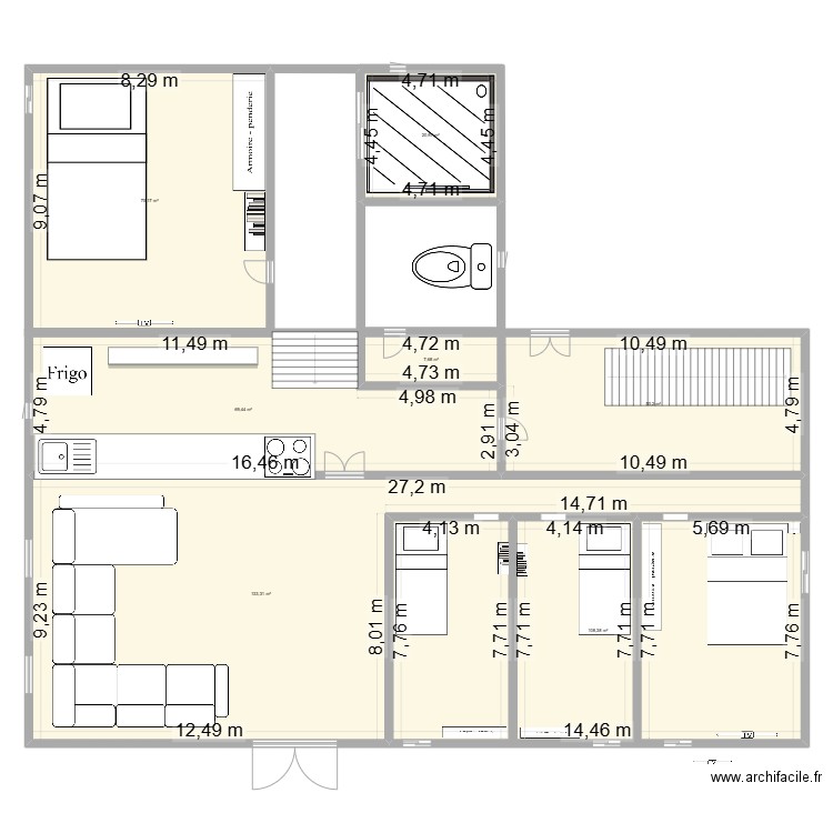 test. Plan de 7 pièces et 465 m2