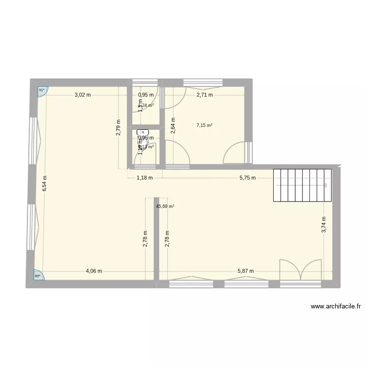 IRIS 76 BAC. Plan de 4  et 55 m²