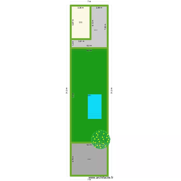 Jardin Dordogne. Plan de 4  et 195 m²
