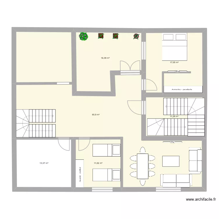 2eme etage. Plan de 6  et 135 m²
