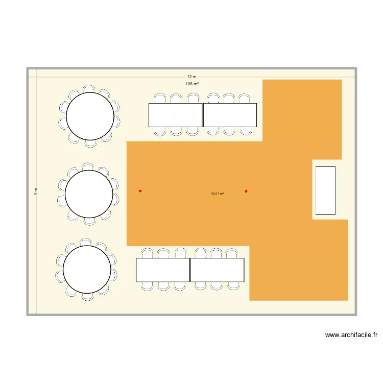 burais. Plan de 1  et 108 m²