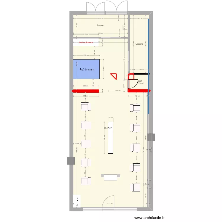 Projet Bruno Coiffeur màj 7. Plan de 7 et 87 m² Projet Bruno Coiffeur màj 7. Plan de 7 et 87 m²