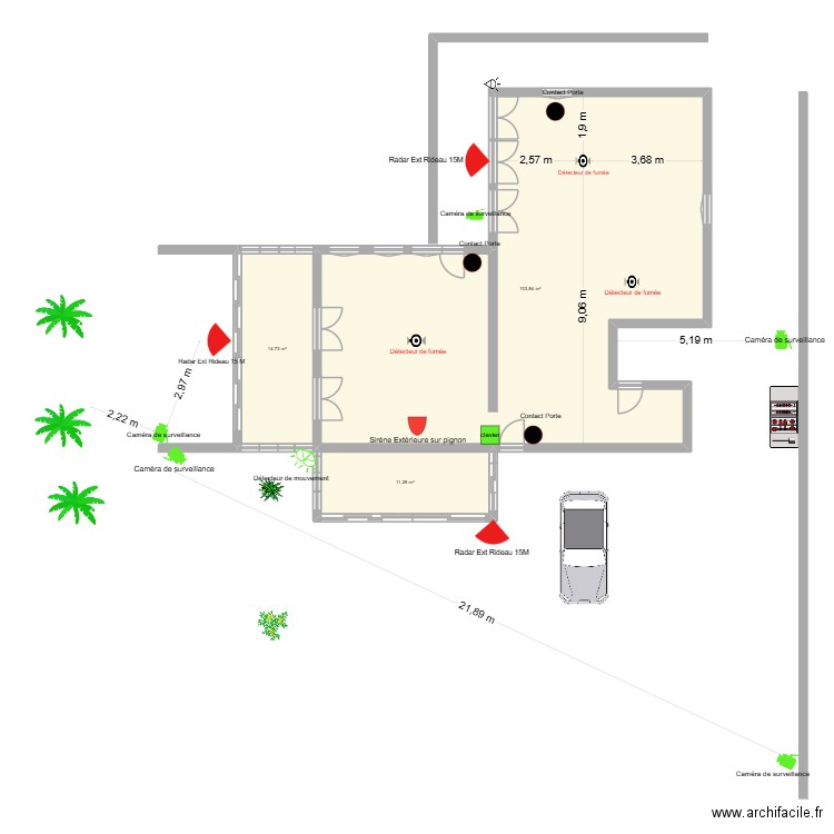 villa ENCELI. Plan de 3 pièces et 130 m2