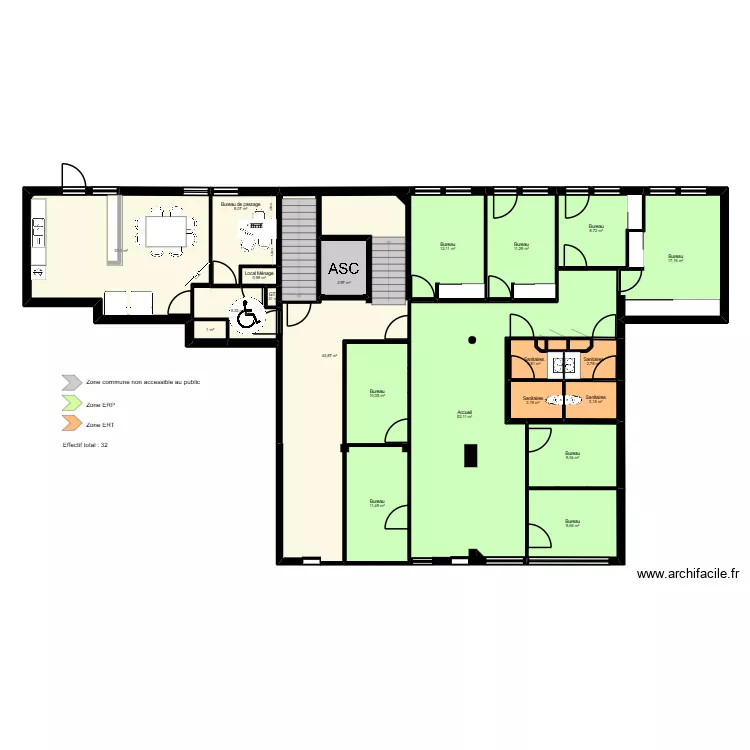 Ales - Am&eacute;nagement &eacute;lu et m&eacute;nage V3. Plan de 24  et 249 m²