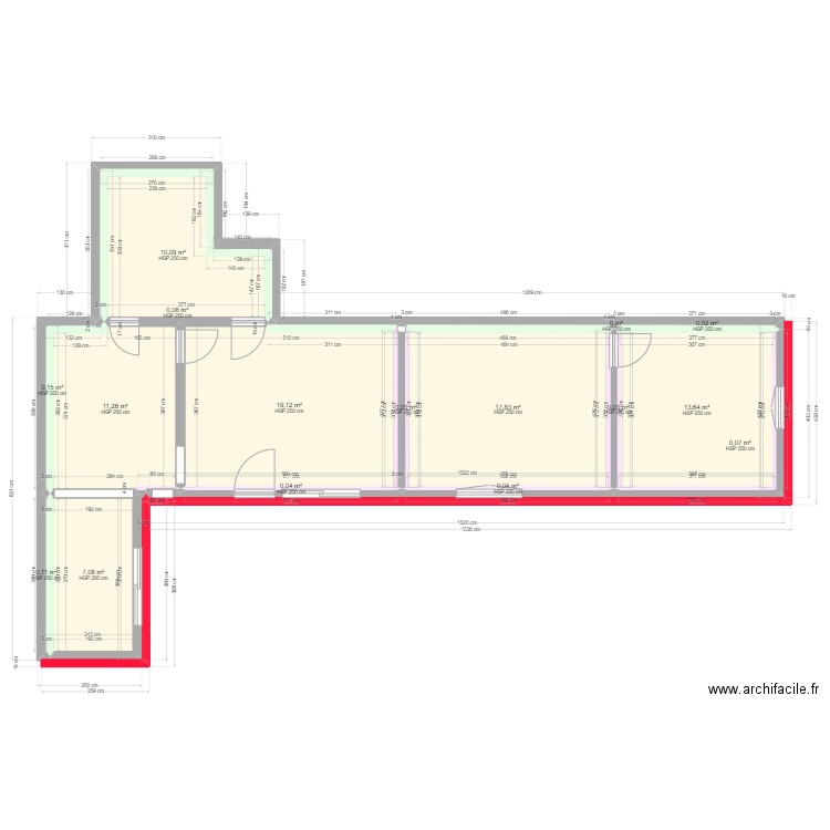 Petite maison. Plan de 16 pièces et 80 m2