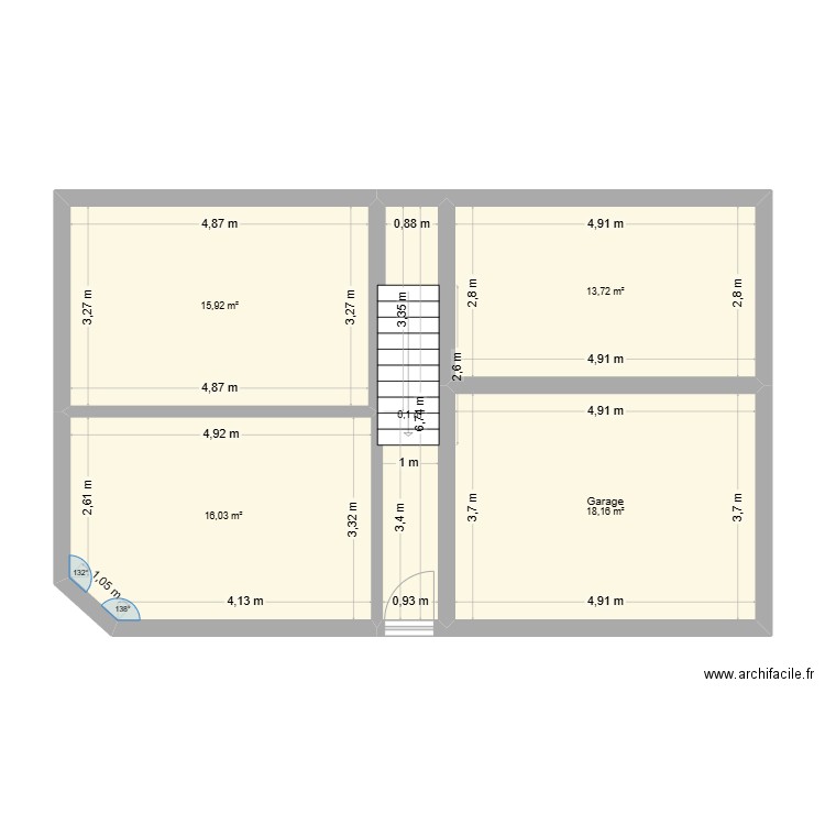 projet perso. Plan de 5 pièces et 70 m2