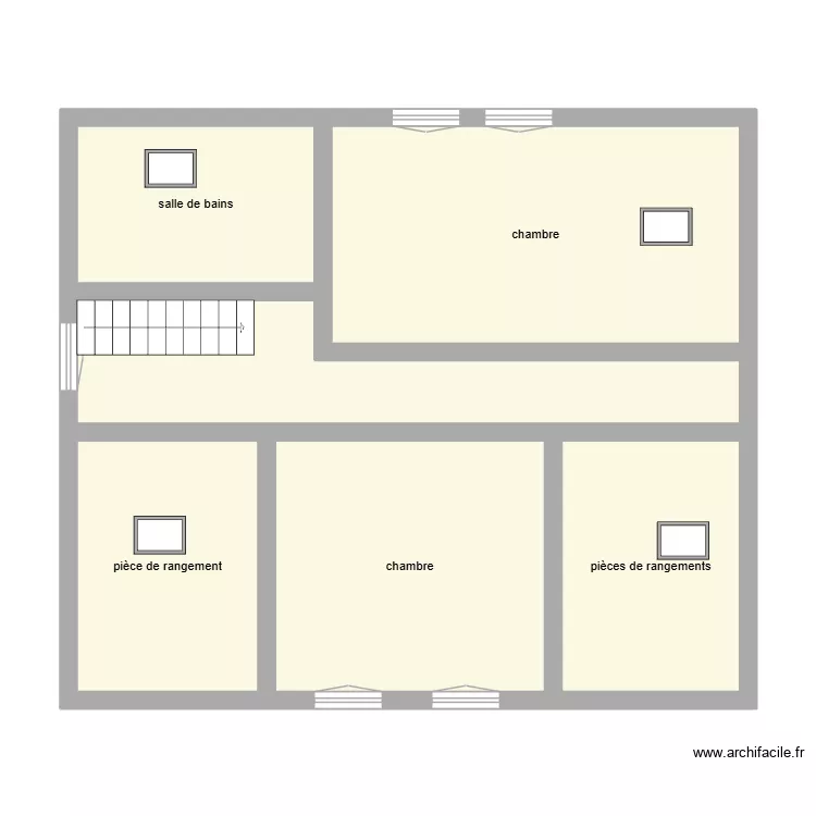 DESCHILDRE &eacute;tage &eacute;tat initial. Plan de 6 Pièces et 73 m²