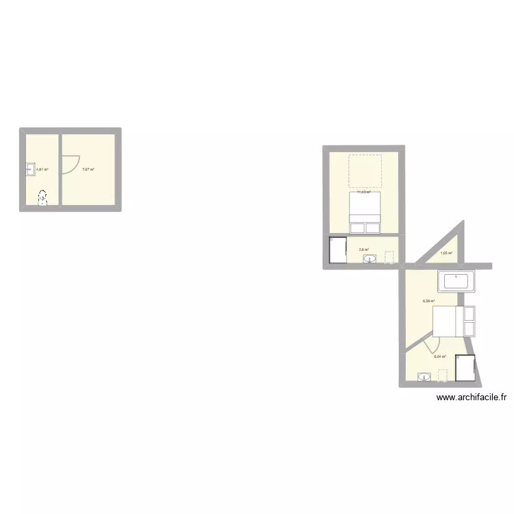 snon. Plan de 7 et 41 m² snon. Plan de 7 et 41 m²