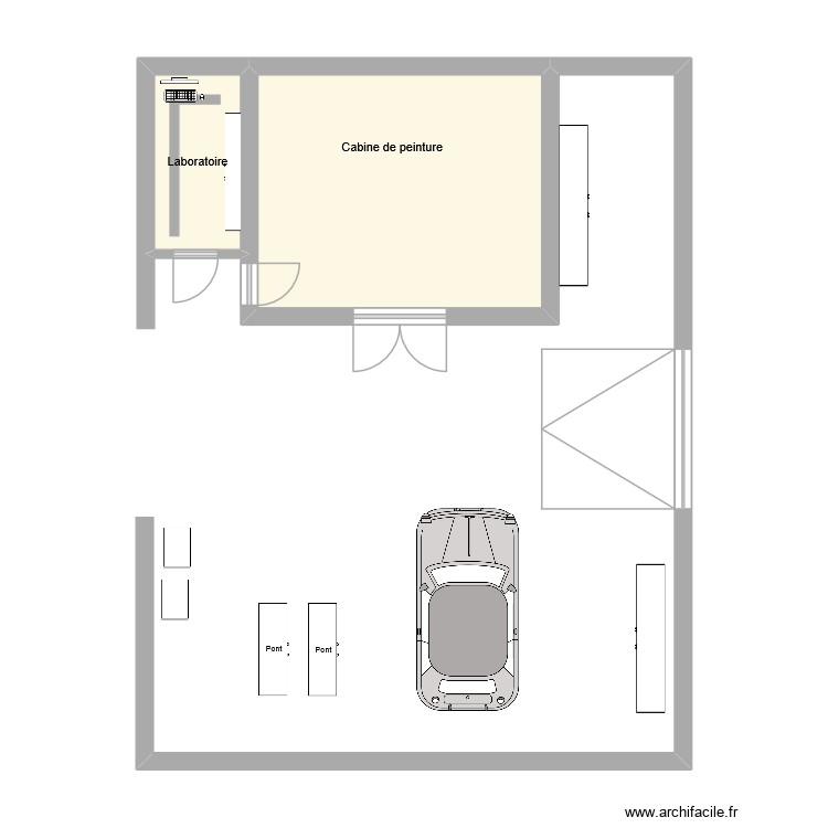 Atelier carrosserie. Plan de 0 pièce et 0 m2
