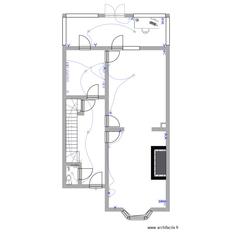 PLAN IMPLANTATION RDC UCCLE. Plan de 5 pièces et 88 m2
