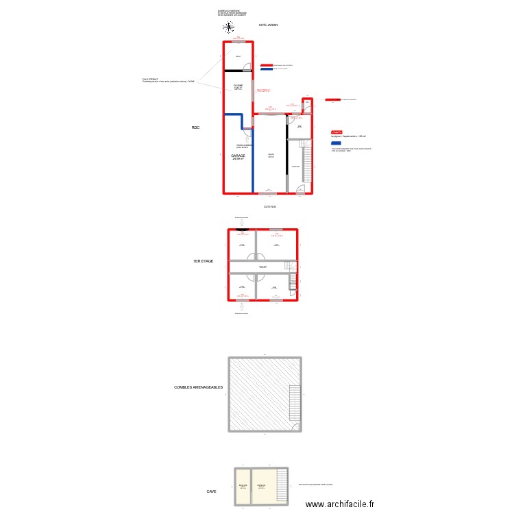 DU AUBERT. Plan de 16 pièces et 246 m2