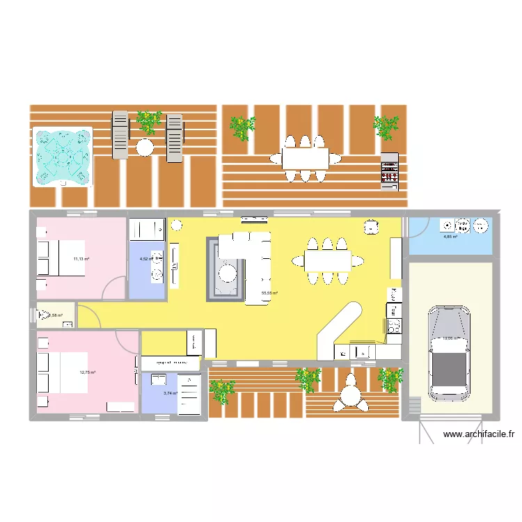 Chemery 12. Plan de 8  et 113 m²