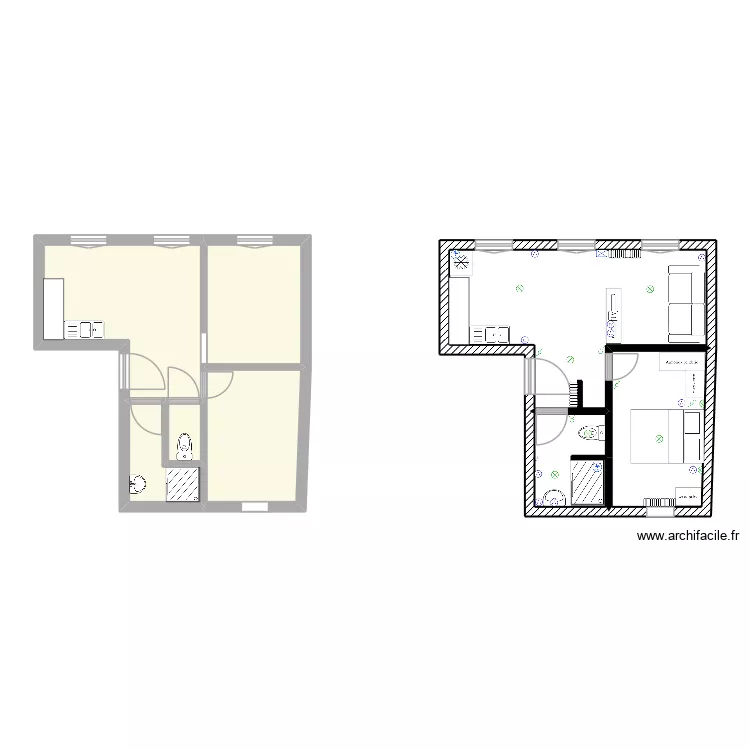 T2 Barbezieux. Plan de 8 et 66 m² T2 Barbezieux. Plan de 8 et 66 m²