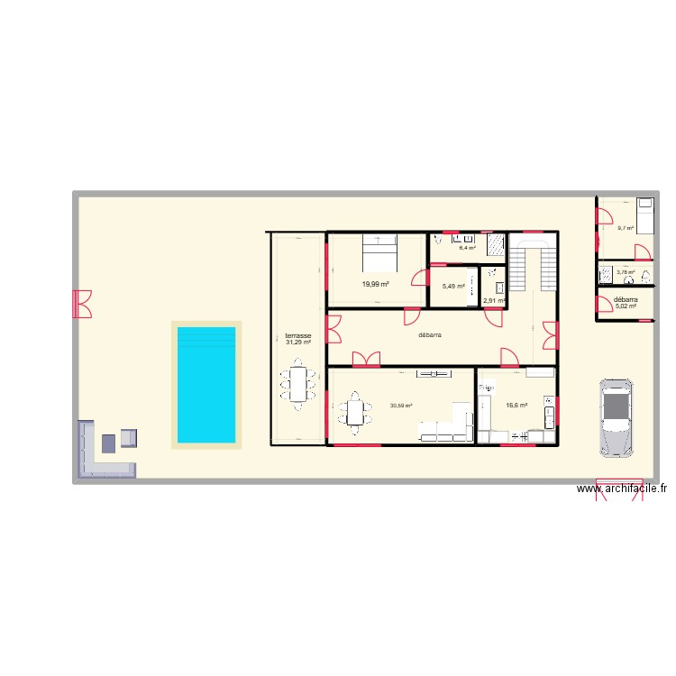 plan. Plan de 12 pièces et 594 m2