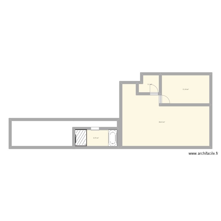 appartement Sion . Plan de 4 pièces et 62 m2