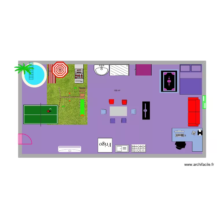 chambre de mes r&ecirc;ves LUTHNA. Plan de 1  et 100 m²
