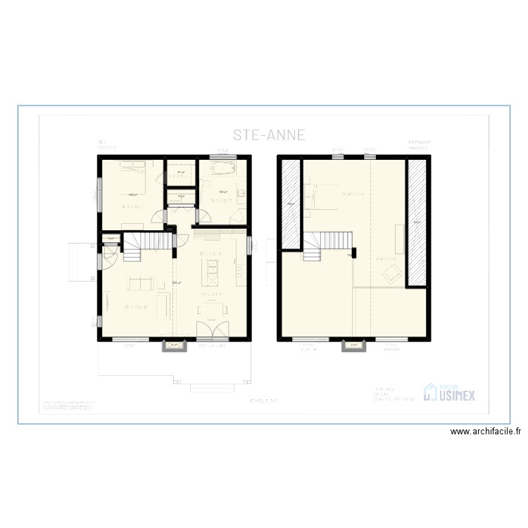 SAINTE-ANNE 28' X 34' - PLAN VIERGE. Plan de 12 pièces et 157 m2