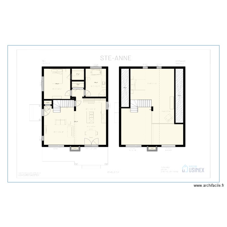 SAINTE-ANNE 28' X 34' - PLAN VIERGE. Plan de 12 pièces et 157 m2