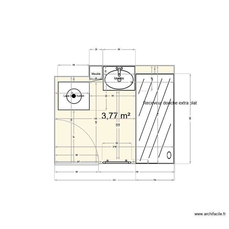 Salle de Bains N&deg;2. Plan de 0 pièce et 0 m2
