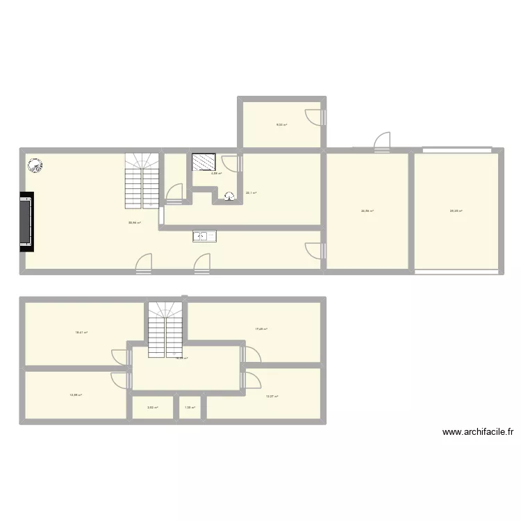 Mez. Plan de 13 et 222 m² Mez. Plan de 13 et 222 m²